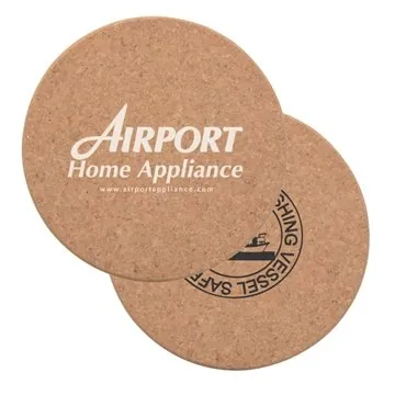 Image of 100 Promotional Round Cork Trivet Pot Holder - Heat Resistant