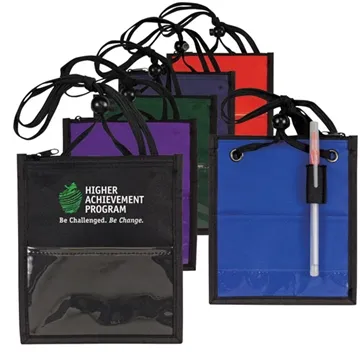 Image of 300 Custom Convention Neck Wallet Badge Holder - 600D Polyester & ...