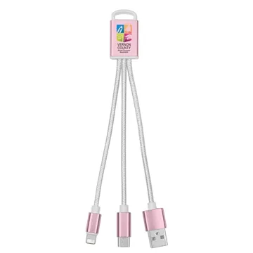 Image of 50 Custom 3-In-1 Braided Charging Buddy - Apple & Micro USB