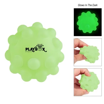 Glow-In-The-Dark Push Pop Ball - Silicone & Tactile stimulation