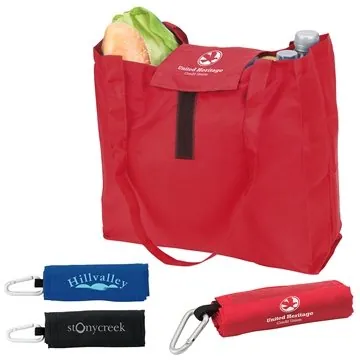 Image of 75 Customized Viridis Foldable Tote - 24in Handles & Carabiner