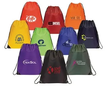 Image of 100 Custom Classic Drawstring Backpack - Nylon & Reinforced