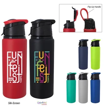 Image of 36 Customized 24 oz Velvet Touch Aluminum Bottle - Spill Resistant