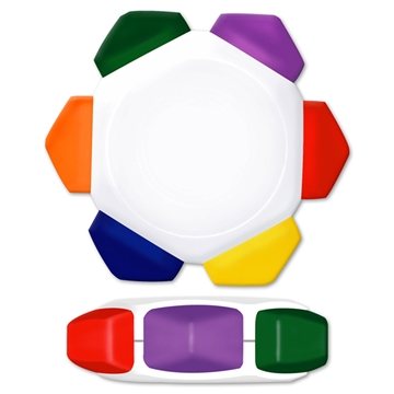Crayo-Craze® 6 Color Crayon Wheel With White Housing & Full Color Decal - Easy Grip
