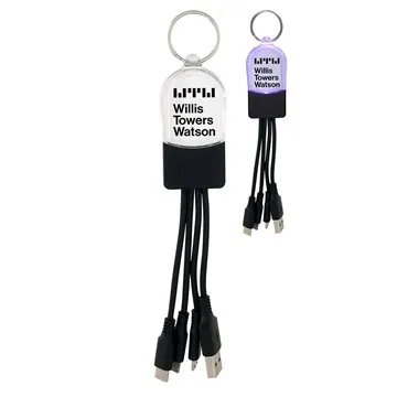 Image of 100 Custom Clearview Light Up Charging Cable - 3-in-1