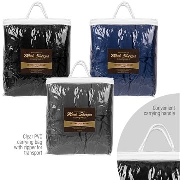 Image of 50 Promotional Micro Mink Sherpa Embroidered Blanket 50" x 60" - ...