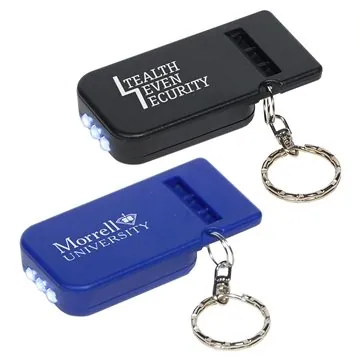Image of 100 Promotional Solar Powered Light & Whistle Key Chain - LED