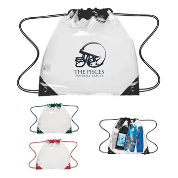 Image of 100 Promotional Touchdown Clear Drawstring Backpack - NFL Approved ...