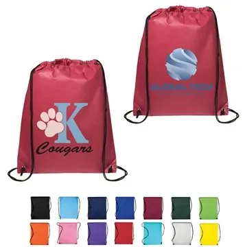 Image of 150 Customized Non-Woven Drawstring Cinch-Up Backpack - Recycled ...