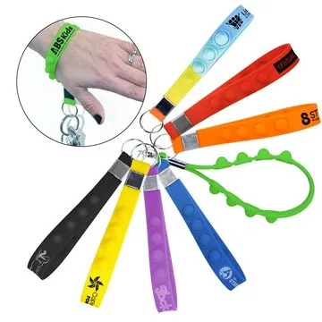 Image of 250 Promotional Stress Pop Key Chain - Silicone & Sensory