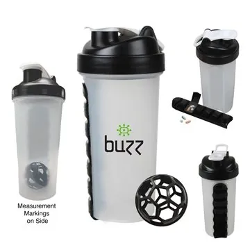 Image of 100 Promotional 28oz Shaker Bottle - BPA Free & Pill Storage