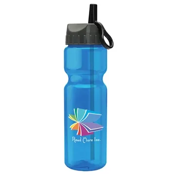 Image of 200 Custom Champion - 28 oz Transparent Bottle with Ring Straw lid ...