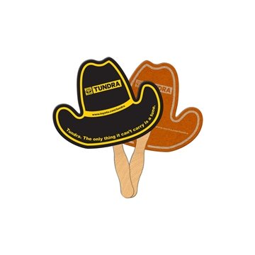 Image of 250 Promotional Cowboy Hat Recycled Hand Fan - Paper Products - ...