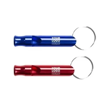 Image of 250 Custom Aluminum Metal Whistle Key Chain - Laser Engraved