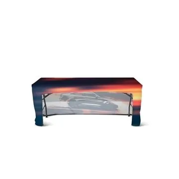 Image of 1 Customized DisplaySplash 6' Fitted Open Back Table Cover - Fire ...