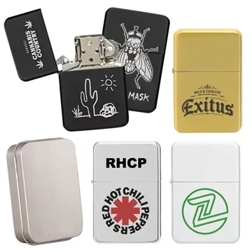 Image of 100 Promotional Oil Flip Top Wick Style Lighter (Without Oil) - ...