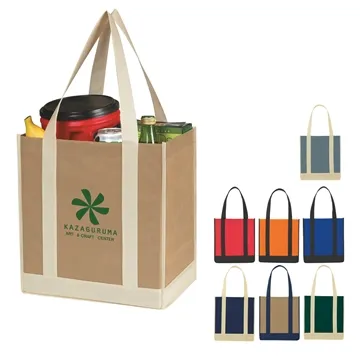 Image of 150 Customized Non-Woven Two-Tone Shopper Tote Bag - Water ...
