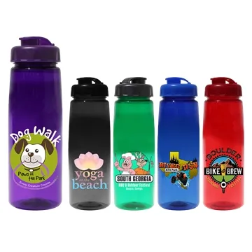 200 Promotional 30 oz Poly-Saver PET Bottle with Flip Top Cap, ...