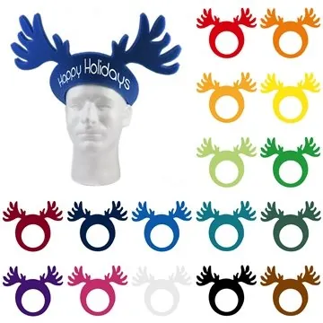 100 Customized Reindeer Antler Pullover Visor - Holiday