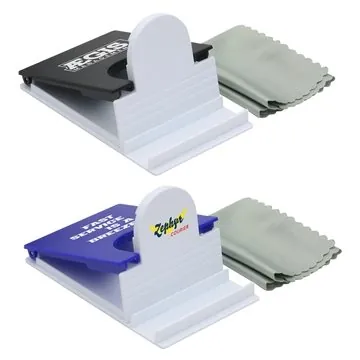 Image of 250 Customized 5" x 5" Microfiber Cloth with Phone Holder - ...