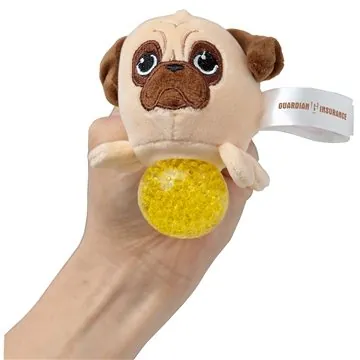 Image of 100 Promotional Pug Stress Buster - Gel-bead & Plush
