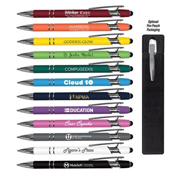 Image of 100 Custom iWriter Exec - Stylus & Soft Touch Rubberized Metal ...