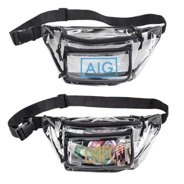 Image of 50 Promotional Clear Triple Zipper Fanny Pack - PVC & Stadium ...