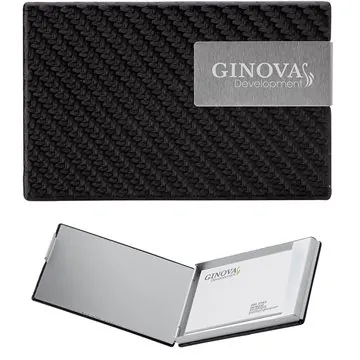 Image of 50 Custom Pesaro Business Card Case - Carbon Fiber Pattern