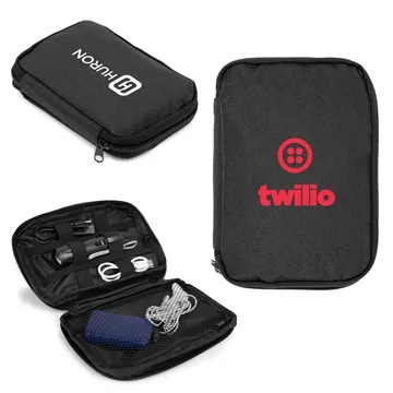 Image of 100 Custom rPET Zippered Tool and Electronic Accessory Pouch - ...