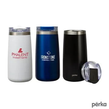 Image of 24 Custom Perka Erie 16 oz Double Wall Stainless Steel Tumbler - ...