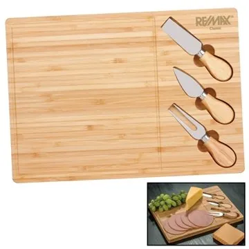 Image of 13 Promotional Astor Bamboo Cheese Board Knife Set - Compact ...