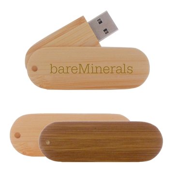 Kona USB Flash Drive - Bamboo & Swivel Cap
