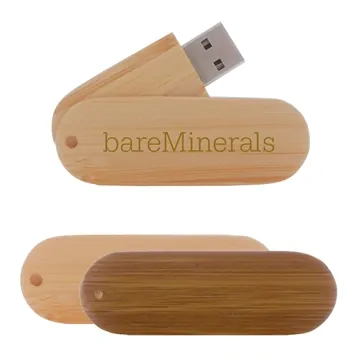 Image of 50 Customized Kona USB Flash Drive - Bamboo & Swivel Cap