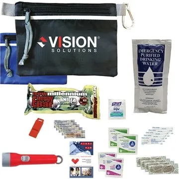 Image of 50 Custom Disaster Prep Emergency Safety Kit - First Aid & LED