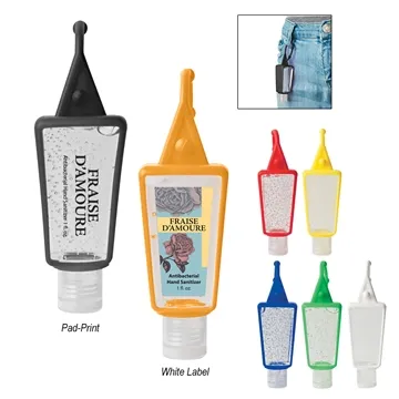 Image of 100 Custom 1 oz Hand Sanitizer In Silicone Holder - FDA Approved & ...