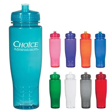Image of 100 Custom 28 oz Poly-Clean Plastic Bottle - BPA Free & USA Made