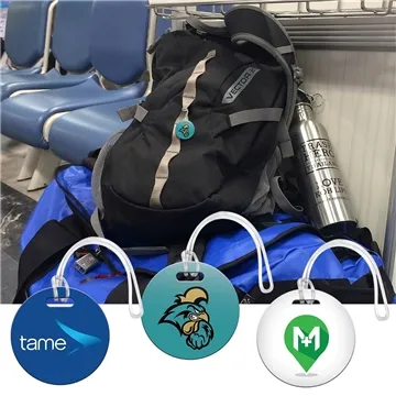 Image of 250 Promotional Digital Mini Round Bag Tag 2x2 - Styrene & USA ...