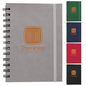 Image of 50 Promotional Soft Cover Spiral Notebook - Leatherette & 80 ...