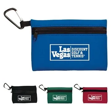 Image of 100 Custom Neoprene Ditty Bag w/ Carabiner - Zippered