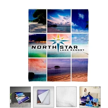 Image of 10 Customized "CORDOVA" Sherpa 88" x 104" Blanket - Full Color