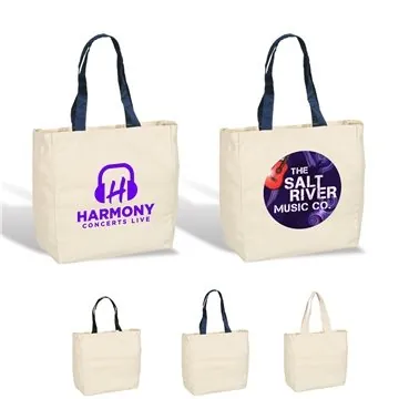 Image of 100 Custom Give-Away Tote Bag - 6oz Cotton Canvas & 15lb Capacity
