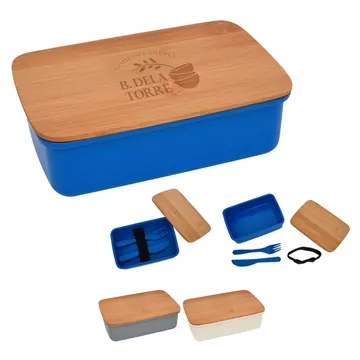 Image of 50 Custom Harvest Lunch Set With Bamboo Lid - Microwave Safe & BPA ...