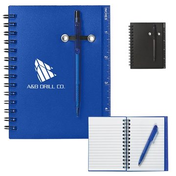 Image of 100 Customized Spiral Notebook & Pen - 50 Pages & Ruler