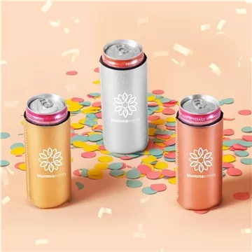 Image of 250 Customized 12 oz Slim Metallic Neoprene Can Cooler - Insulated ...