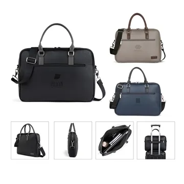 6 Custom Bugatti Contrast Collection Briefcase - Vegan Leather & ...