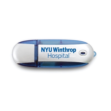 Lemont Brushed Aluminum Oval USB Flash Drive - Color Trim