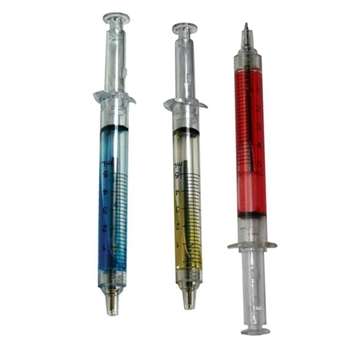 Image of 150 Promotional Ballpoint Clicker Syringe Pens - Medical Themed