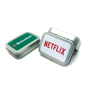 Image of 100 Custom Flip-Lid Mint Tin - Metal Container