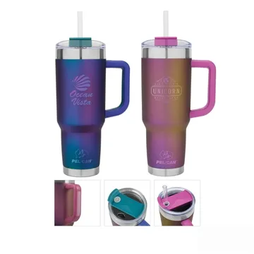 12 Custom Pelican Porter 40 oz Double Wall Stainless Steel Travel ...
