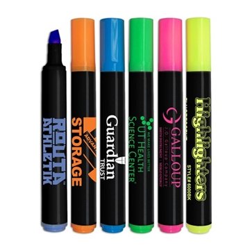 Image of 300 Custom Brite Spots Fluorescent Highlighters with Black Barrel ...